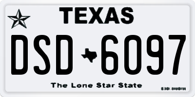 TX license plate DSD6097