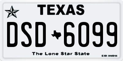 TX license plate DSD6099