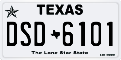 TX license plate DSD6101