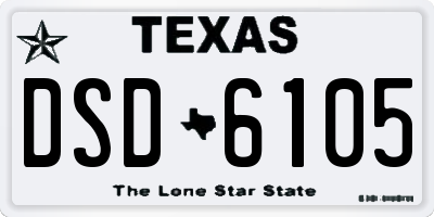 TX license plate DSD6105