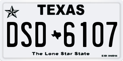 TX license plate DSD6107