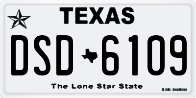 TX license plate DSD6109