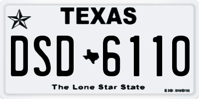 TX license plate DSD6110