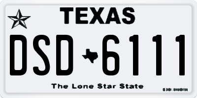TX license plate DSD6111
