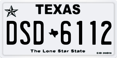 TX license plate DSD6112