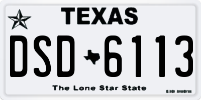TX license plate DSD6113