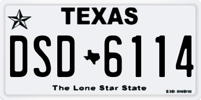 TX license plate DSD6114
