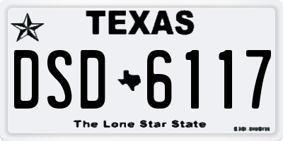 TX license plate DSD6117