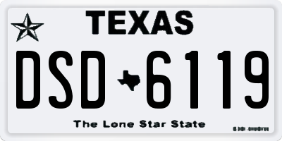 TX license plate DSD6119