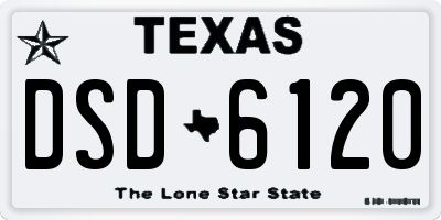 TX license plate DSD6120