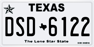 TX license plate DSD6122