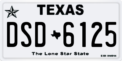 TX license plate DSD6125