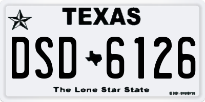 TX license plate DSD6126