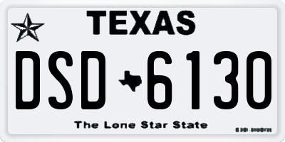 TX license plate DSD6130