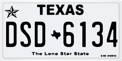 TX license plate DSD6134