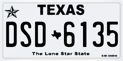 TX license plate DSD6135