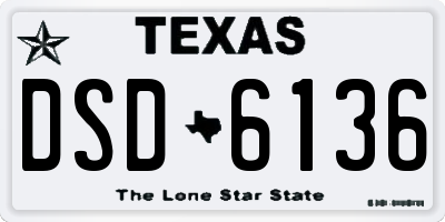TX license plate DSD6136