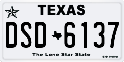 TX license plate DSD6137