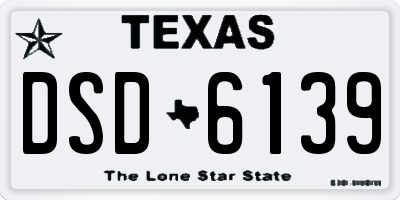 TX license plate DSD6139