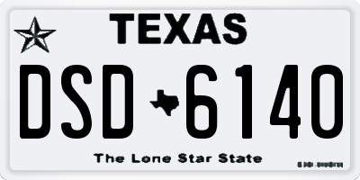 TX license plate DSD6140