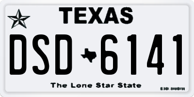 TX license plate DSD6141