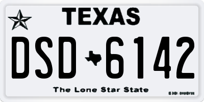 TX license plate DSD6142