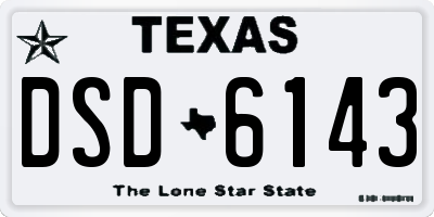 TX license plate DSD6143