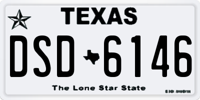 TX license plate DSD6146