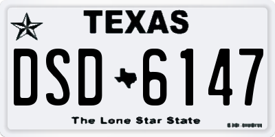 TX license plate DSD6147