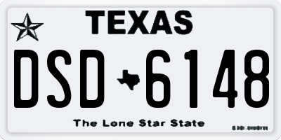 TX license plate DSD6148