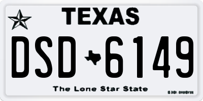 TX license plate DSD6149