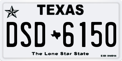 TX license plate DSD6150