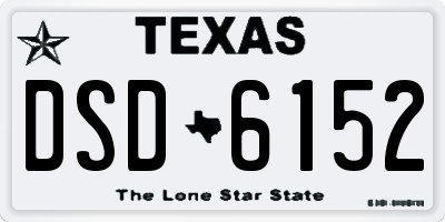 TX license plate DSD6152