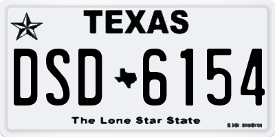 TX license plate DSD6154