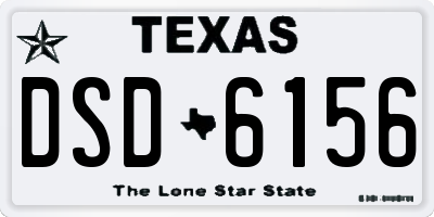 TX license plate DSD6156