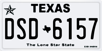 TX license plate DSD6157