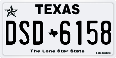 TX license plate DSD6158