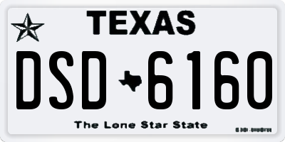 TX license plate DSD6160
