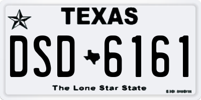 TX license plate DSD6161