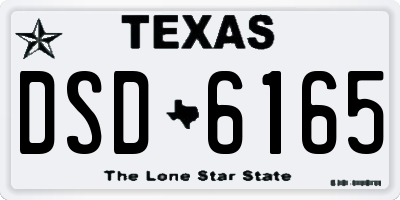 TX license plate DSD6165