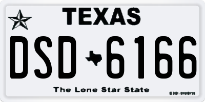 TX license plate DSD6166
