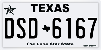 TX license plate DSD6167