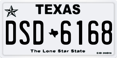 TX license plate DSD6168