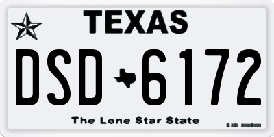 TX license plate DSD6172