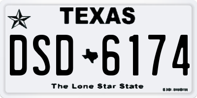 TX license plate DSD6174