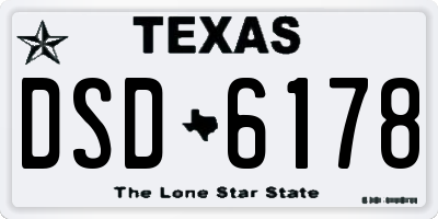 TX license plate DSD6178