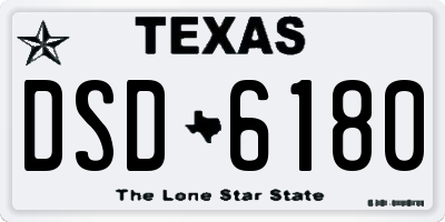 TX license plate DSD6180