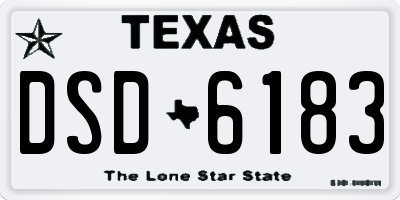 TX license plate DSD6183