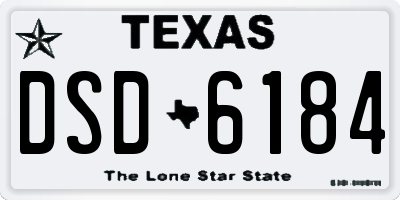 TX license plate DSD6184