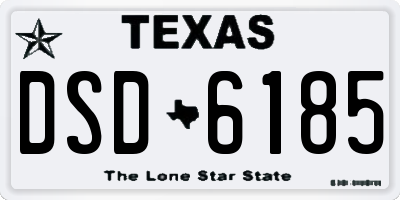 TX license plate DSD6185